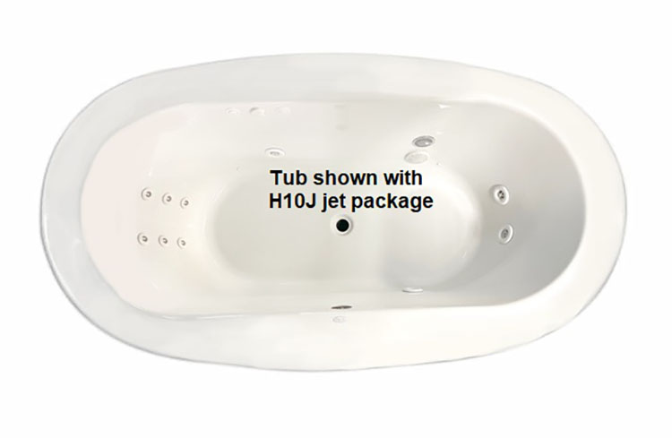 Ovale 66 x 36 Free Standing 10 Jet Series Hydro Massage Bath w/ Access  Panel